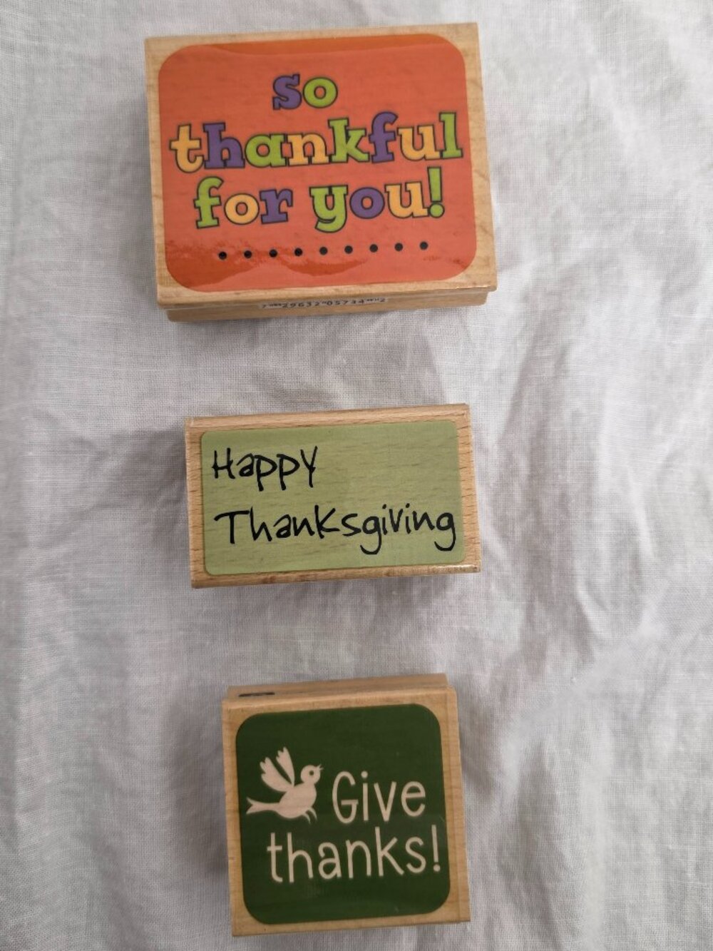 Happy Thanksgiving Set of 3 Wood Block Stamps Allison Wong Card Making Studio G